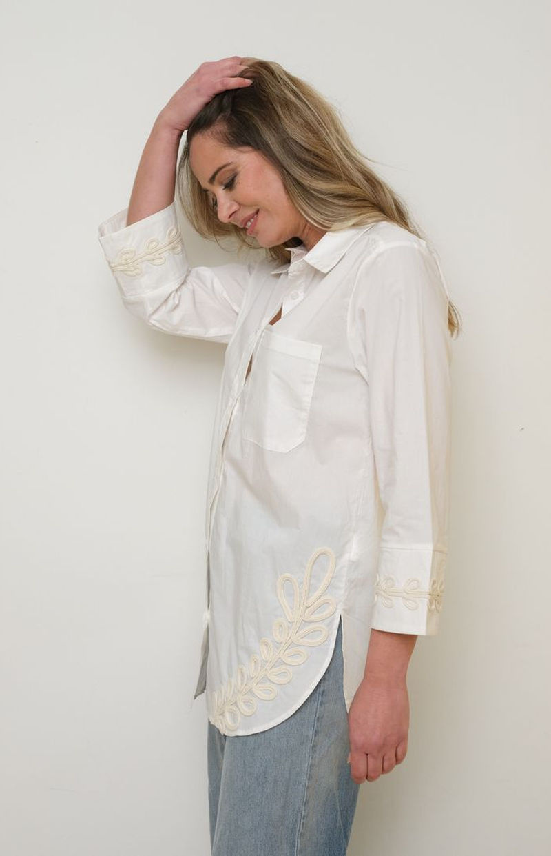 LONGUE CHEMISE BLANCHE BRODEE NATHALIE