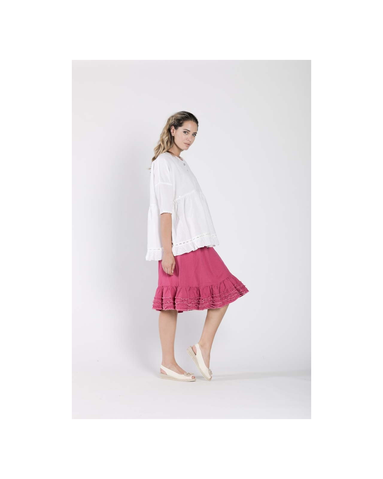 Short skirt Jean de Florette N°84 Fuschia