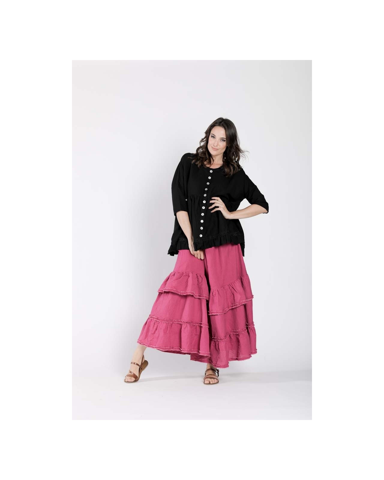 Long Skirt Jean de Florette N°83 Fuschia